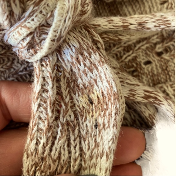 Grace Elements Laguna Ivory tan  cotton knit scallop hem sweater top sz s - Picture 11 of 12